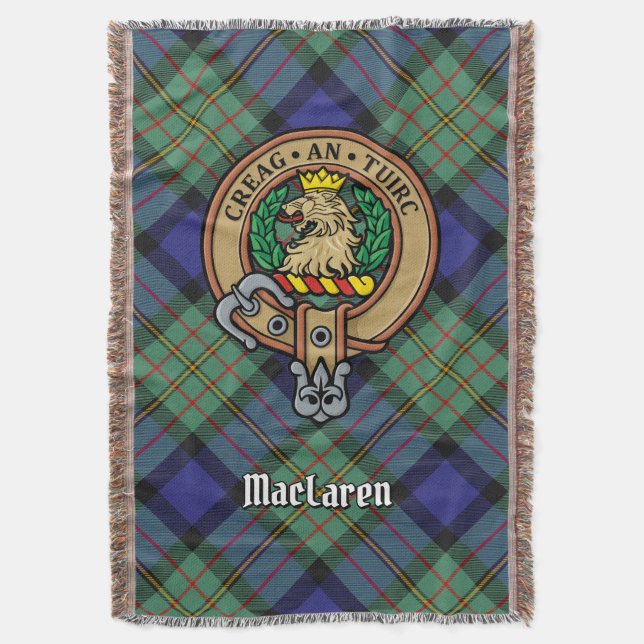 Manta Crest del Clan MacLaren sobre tartán (Frente vertical)