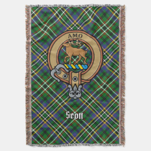 Manta Crest del Clan Scott sobre tartán verde