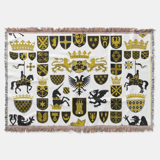 Manta Crestas heráldicas, diseños simbólicos. (Anverso)