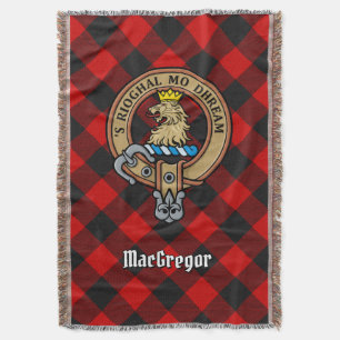 Manta Crestón del clan Gregor sobre tartán de Rob Roy