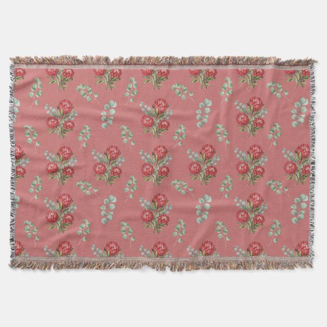 Manta Crimson Protea Bouquet Watercolor (Anverso)