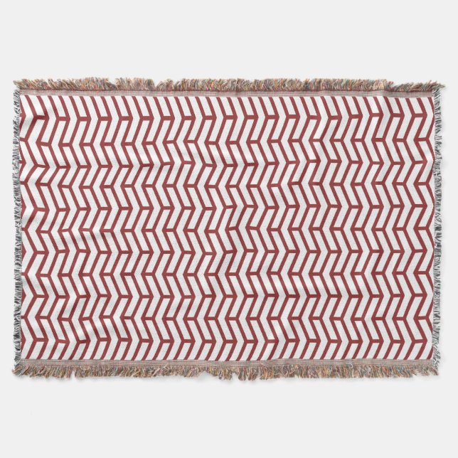 Manta Crisp Sharp Flechas opuestas Chevron Blanco Rojo (Anverso)