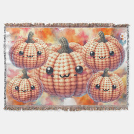 Manta Crochet Cute Pumpkin