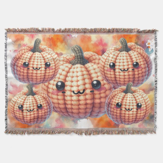 Manta Crochet Cute Pumpkin (Anverso)