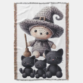 Manta Crochet Cute Witch