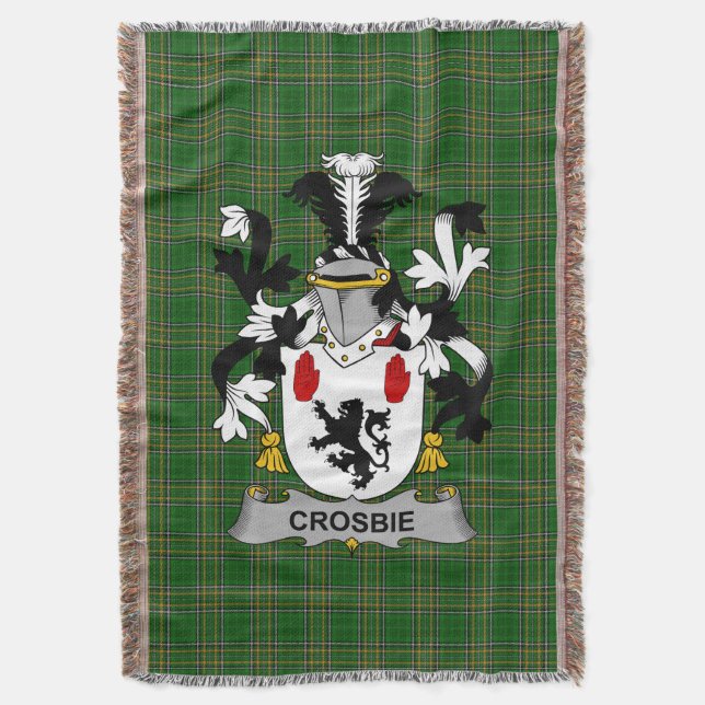 Manta Crosbie irlandesa o McCrossan Coat of Arms Family  (Frente vertical)