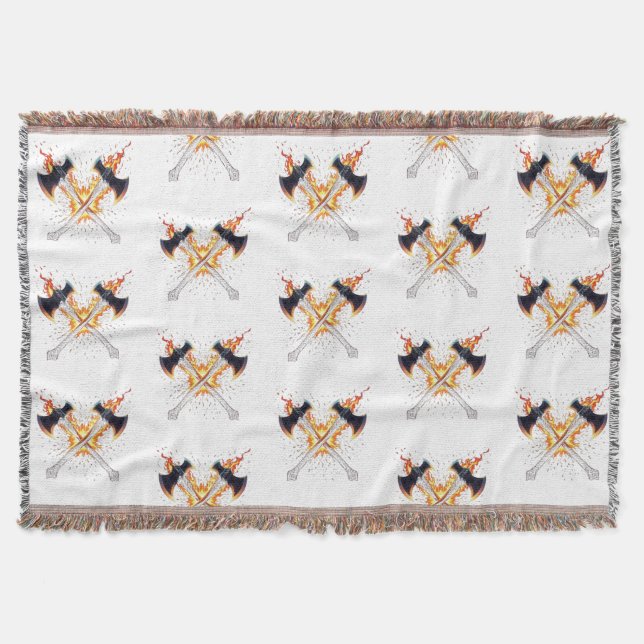 Manta Crossed Fantasy Axes with Fiery Energy – Powerful  (Anverso)