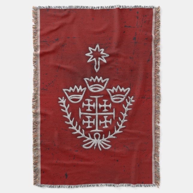 Manta Cruce de Deus Vult, luchador templario de Jerusalé (Frente vertical)