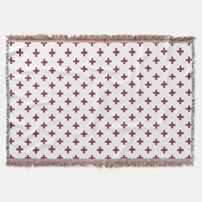 Manta Cruces de polka de moras sobre blanco (Anverso)