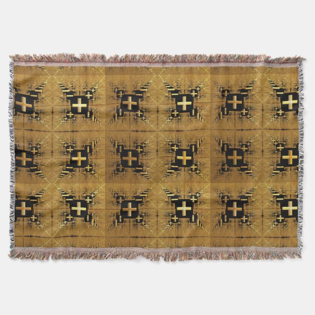 Manta Cruces fractales doradas (Anverso)