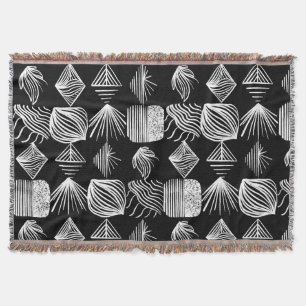 Manta Crudo trapo tribal caribeño - Negro y blanco,