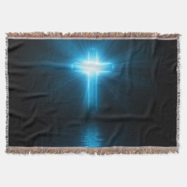 Manta Cruz cristiana en luz azul