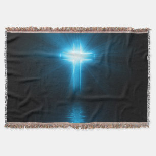 Manta Cruz cristiana en luz azul