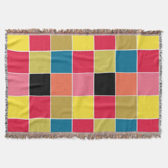 Manta Cuadrados de cascada de arco iris (Anverso)