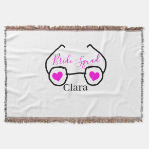Manta Cuadrilla de novia gafas de corazón rosa negro de