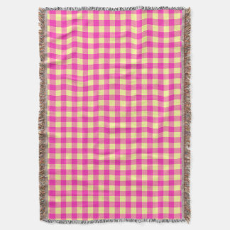 Manta Cuadro de Gingham Rosa Brillante y Amarillo