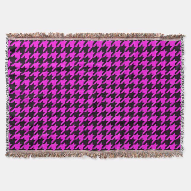 Manta Cuadro Escocés Negro y Morado  (Anverso)