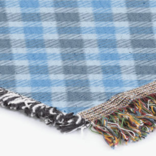 Manta Cuadros de gingham azul básico/azul bebé diagonale
