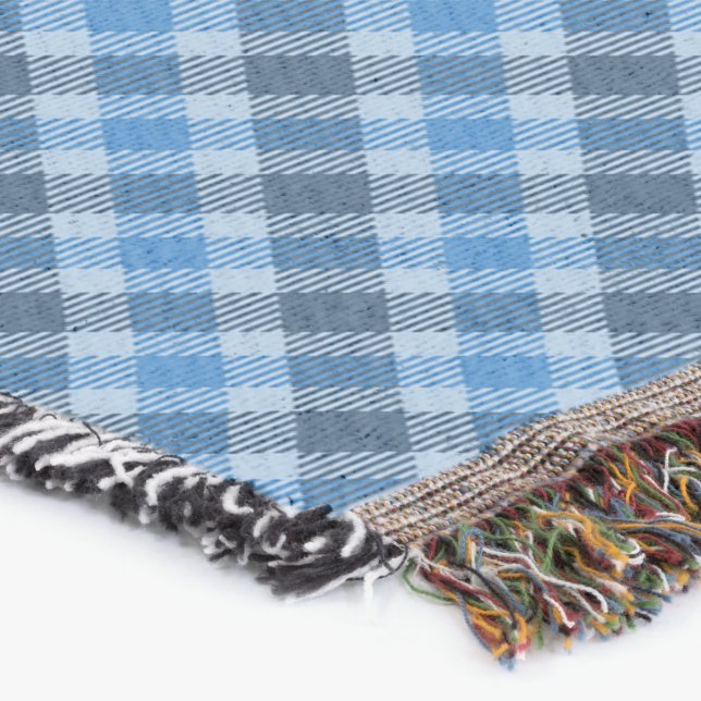 Manta Cuadros de gingham azul básico/azul bebé diagonale (Esquina)