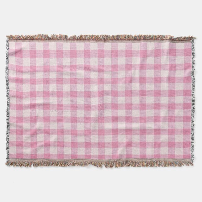 Manta Cuadros Rosa Bebé (Anverso)