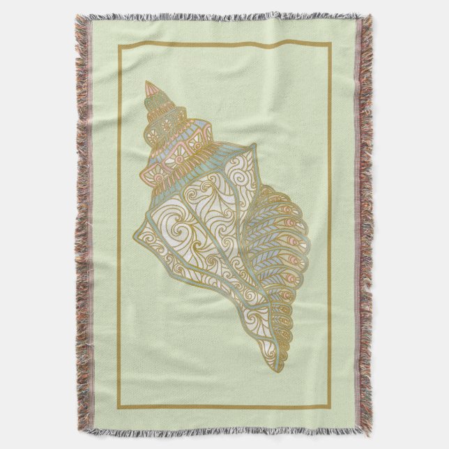 Manta Cubierta marina - conchas de playa oceánicas (Frente vertical)