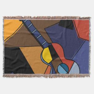 Manta Cubista De Surrealismo De Guitarra.