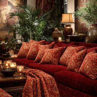 Manta Cubrecolchón de paisley rojo y dorado - Decoración