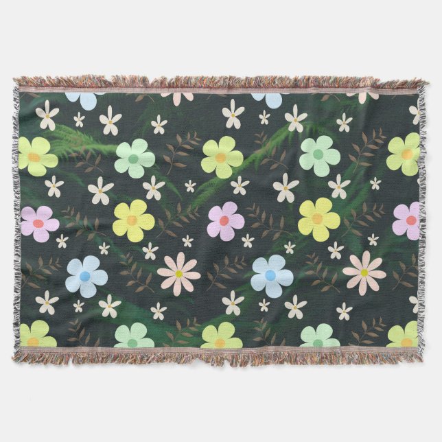 Manta Cucharas acuarelas en el bosque verde (Anverso)