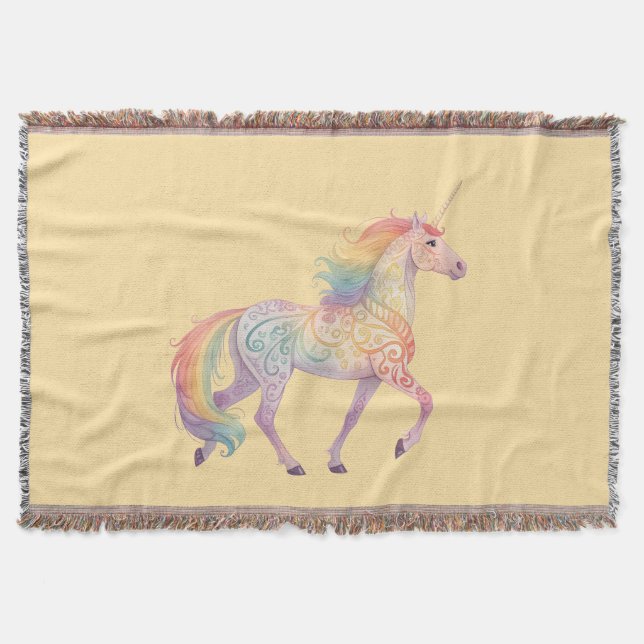 Manta Cuerno de Unicornio de Arcoíris Mágico Personaliza (Anverso)
