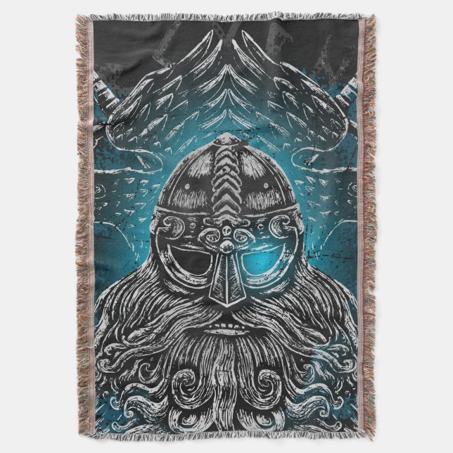 Manta Cuervos de Odín Mitología vikinga Valhalla espera (Frente vertical)