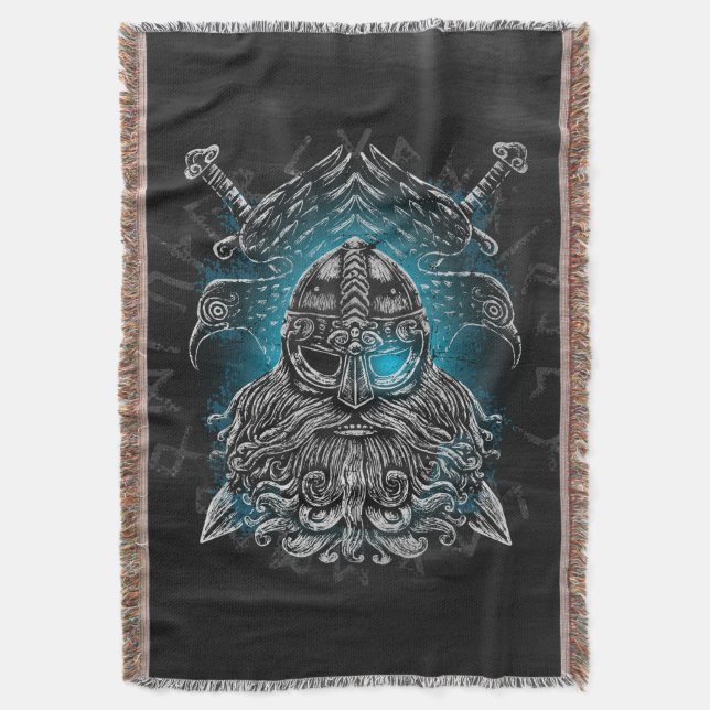 Manta Cuervos de Odín Mitología vikinga Valhalla espera (Frente vertical)