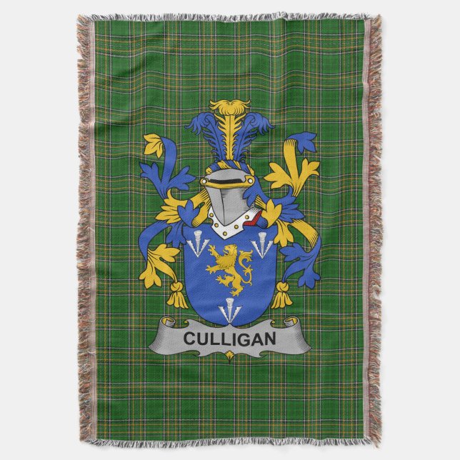 Manta Culligan irlandés o McColgan escudo de la familia  (Frente vertical)