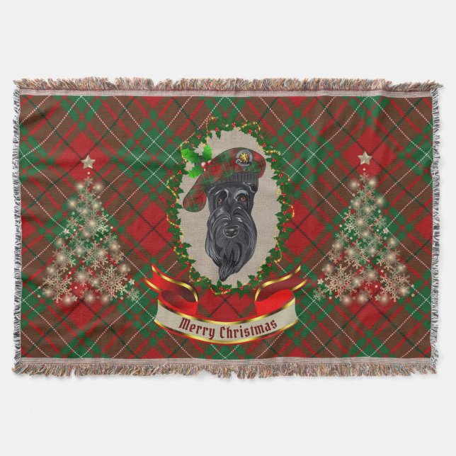 Manta Cumming Scottie Dog Navidades Throth Blanket (Anverso)