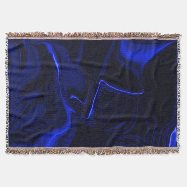 Manta Curvas azules y ondas en imagen azul oscuro (Anverso)