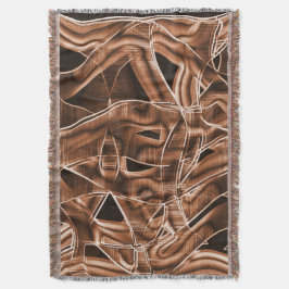 Manta Curvas de cinta, corte marrón con relieve y solapa