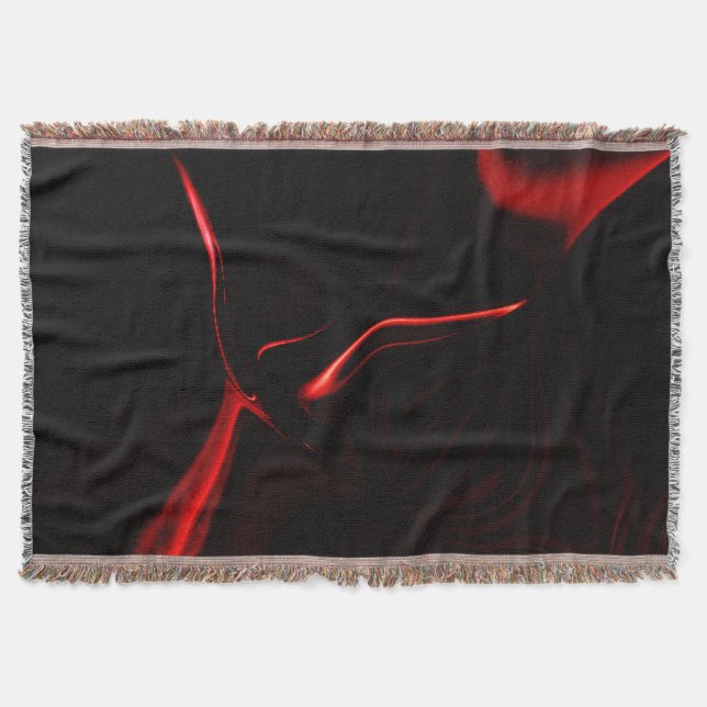 Manta Curvas rojas o ondulación en fondo rojo más oscuro (Anverso)