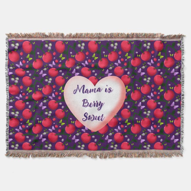 Manta Custom and personalized Cute Cherry Butterfly  (Anverso)