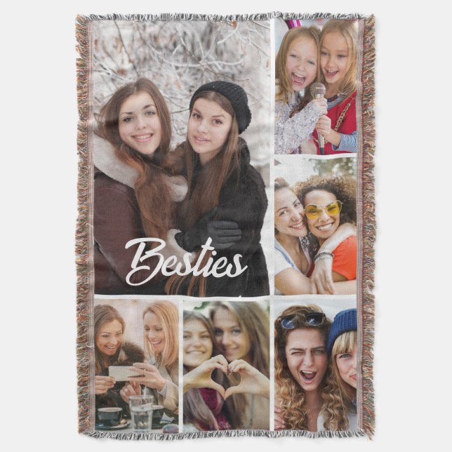 Manta Custom "Besties" Photo Collage  (Frente vertical)