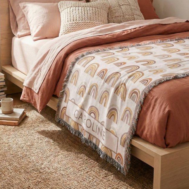 Manta Custom Boho Desert Rainbow Arch Pattern Taupe (Subido por el creador)