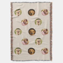Custom Pet Family Photo Mother's Day Blanket Beige