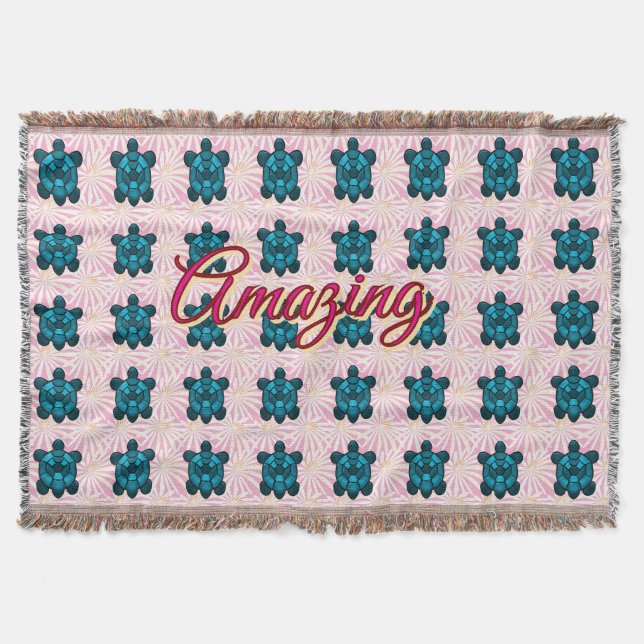 Manta Custom turtle pattern Sherpa Blanket (Anverso)