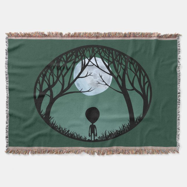Manta Cute Alien Blanket E.T. Alien Gray Throw Blanket (Anverso)