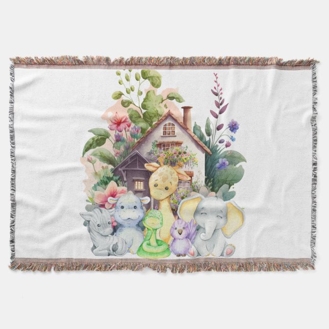 Manta Cute Animales Lanzar Una Cama (Anverso)