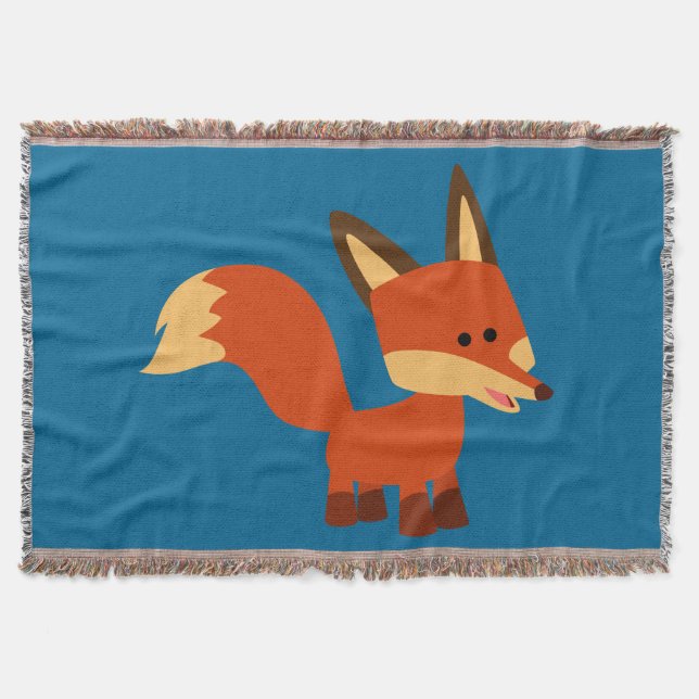 Manta Cute Astute Personalizado Fox Throw Blanket (Anverso)