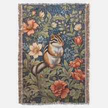 Cute Chipmunk William Morris Inspiró Floral
