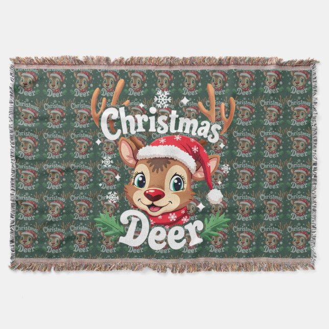 Manta Cute Christmas Deer Illustration (Anverso)