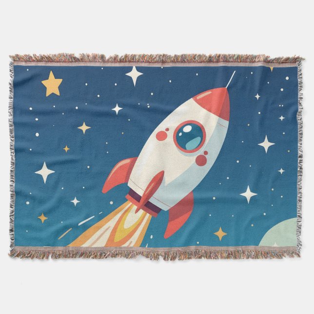 Manta Cute cohete espacial despegando (Anverso)