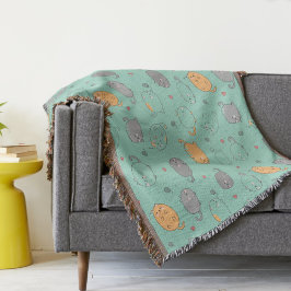 Manta Cute & Cozy Sleepy Cat Dreams Pattern