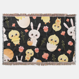 Manta Cute Easter Chicks & Bunnies Seamless Pattern