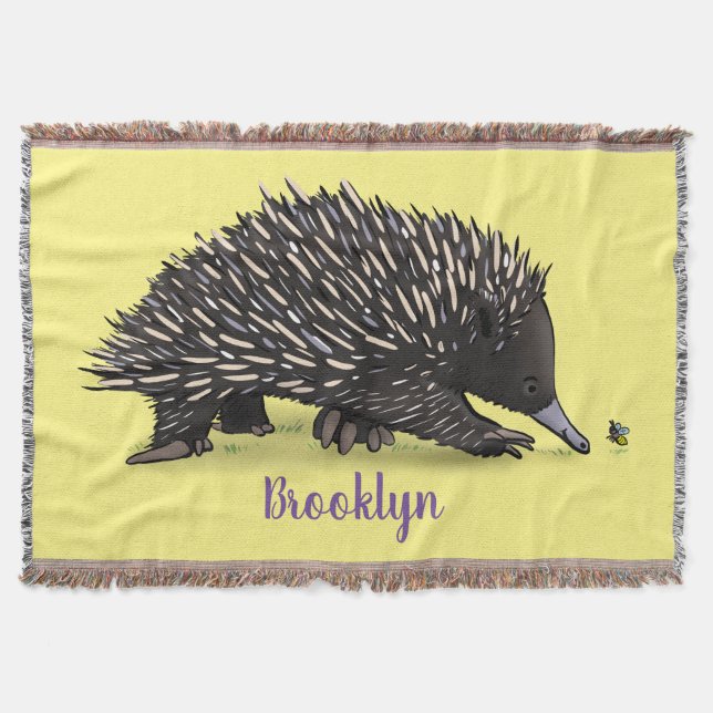 Manta Cute echidna con ilustracion de personalizado de a (Anverso)